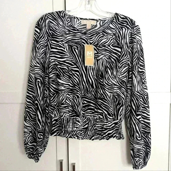 Michael Kors Zebra Print Long Sleeved Top - Picture 1 of 4